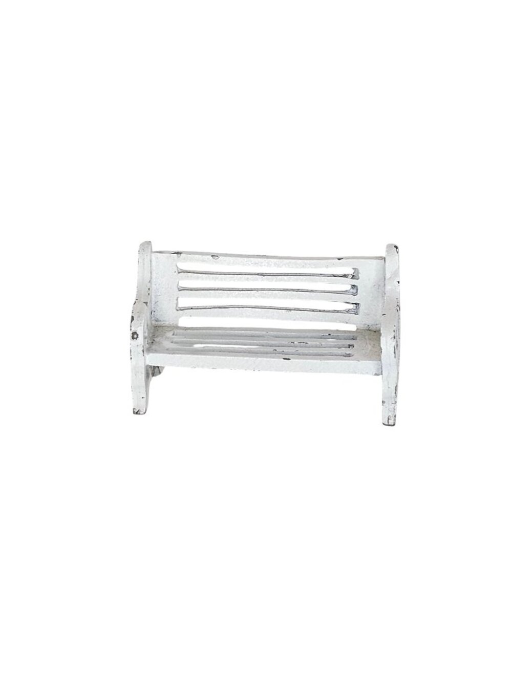 Forma Vitrum White Park Bench Pewter Miniature Vitreville Collection By Bill Job